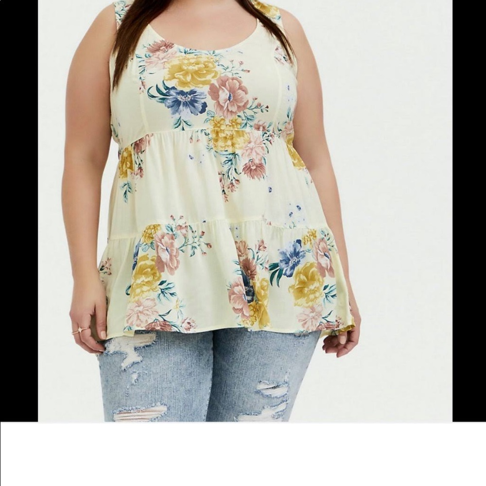 Torrid Size 3, Babydoll Challis Tiered Tunic Tank